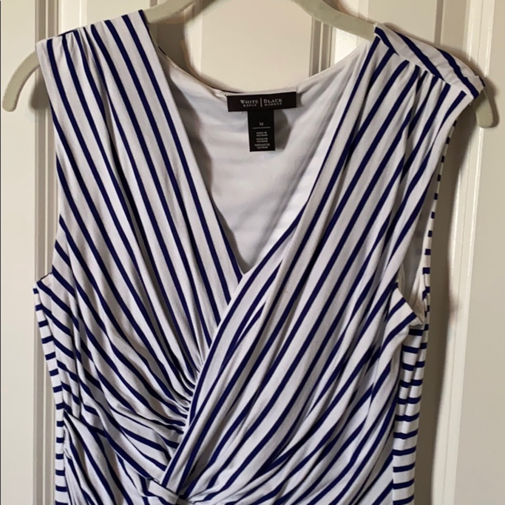 WHBM Blue and White Stripe Knit Top M